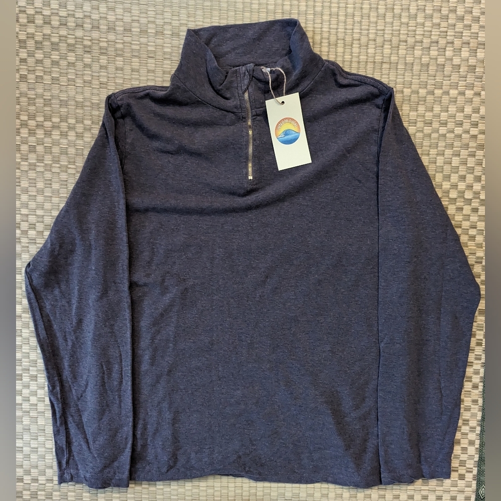 NWT Jungmaven IWEYOU Hemp Merino Wool 1/4 Zip Sweatshirt Gray Men's Size Small
